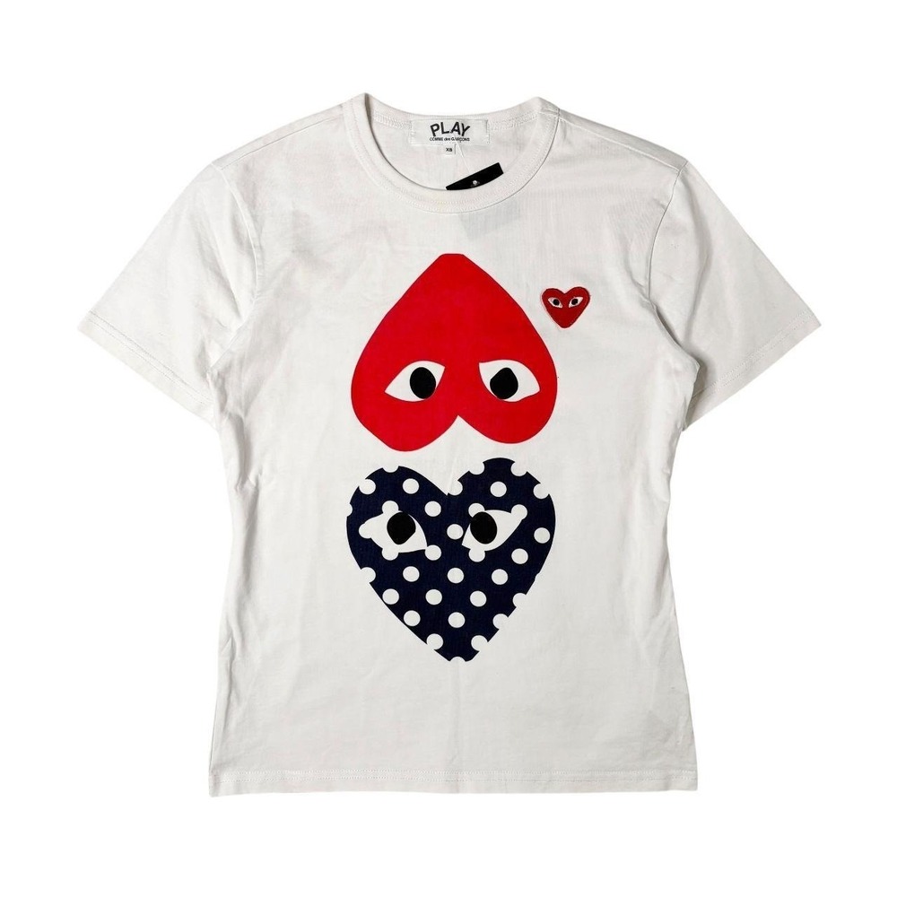 Comme des Garcons PLAY double heart logo tee